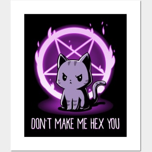 Don't Make Me Hex You Funny Quote - Cute Funny Angry Cat Lover Artwork Posters and Art